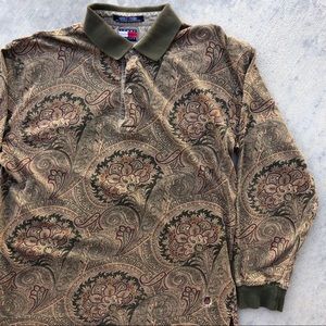 Vintage Tommy Hilfiger Paisley Long-sleeve Polo